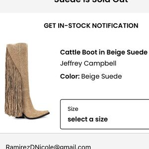 Jeffrey Campbell cattle boot suede 7.5 barely worn